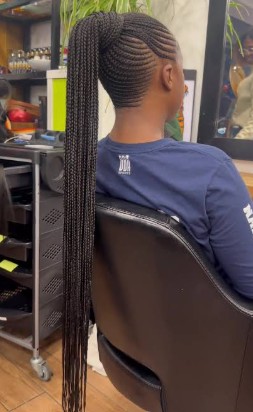 PONYTAIL CORNROWS BRAIDS