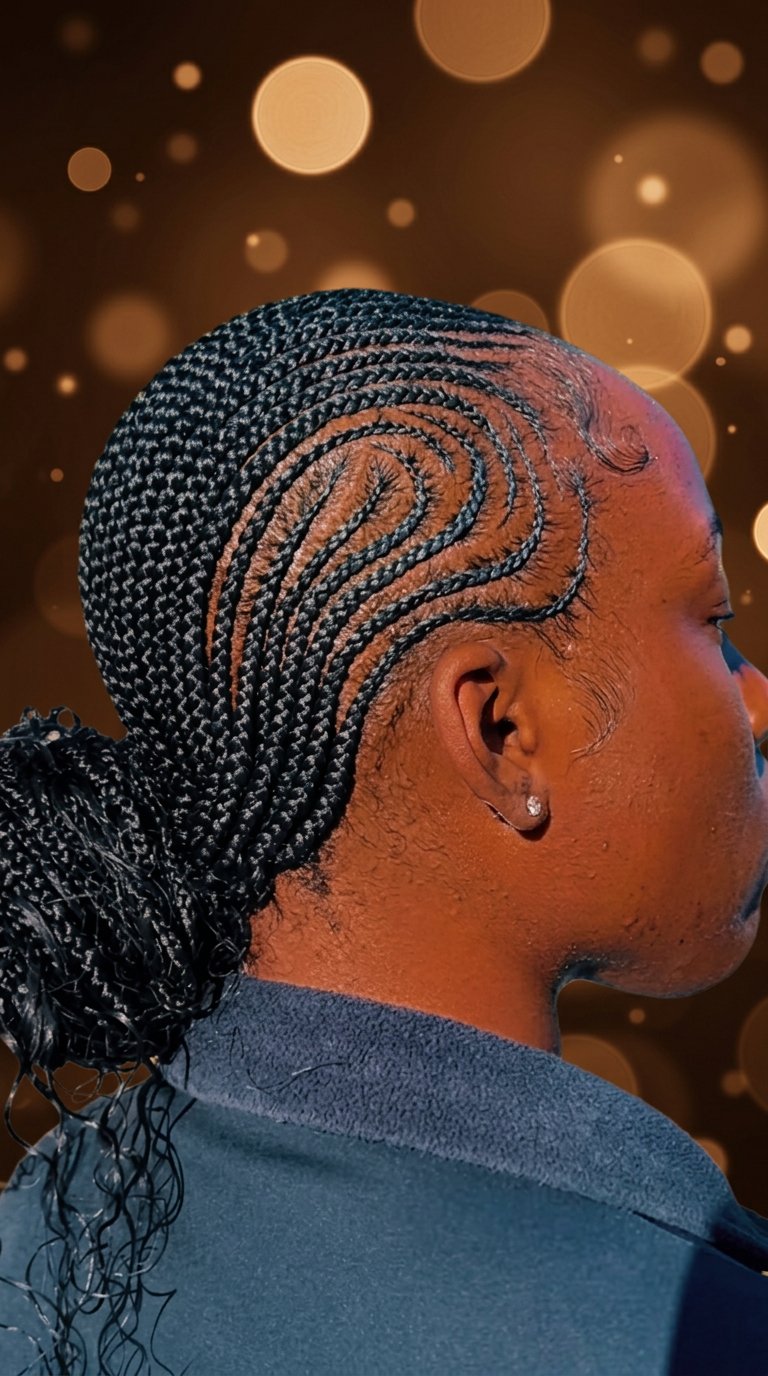 Cornrows With Extension Braids styled at Precious Hair Braiding
