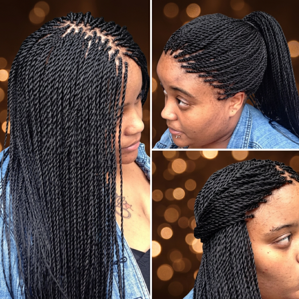 Senegalese Twists styled at Precious Hair Braiding